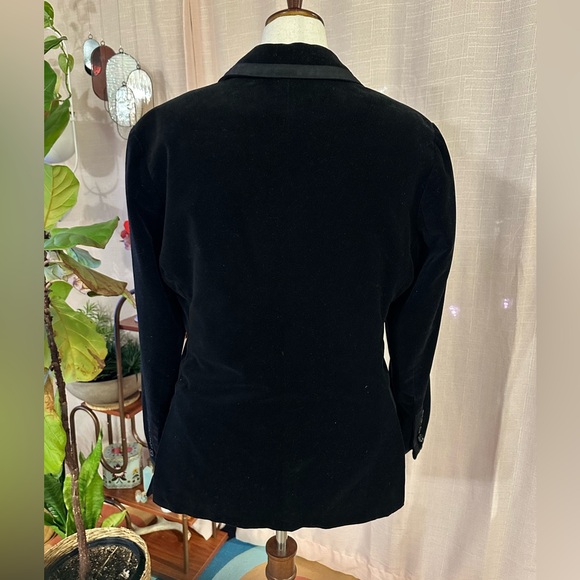✨ VINTAGE George by Mark Eisen Black Velvet Tuxedo Blazer ✨ Size 18w - Picture 2 of 6